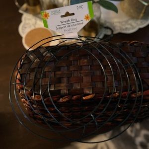 Floral Garden 8 inch Wire Wreath Rings Set of 2